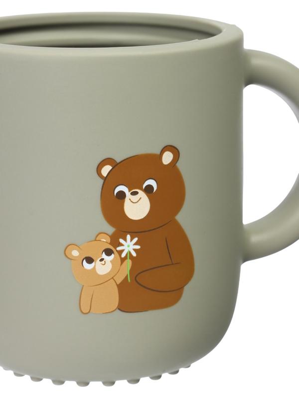 Поильник силиконовый с носиком, с ручками 6+ мес, 200мл, серый, Крошка Я