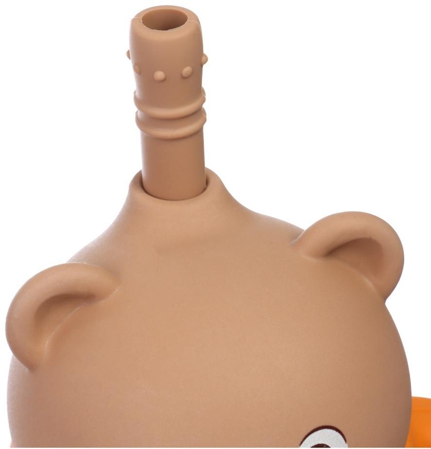 Поильник силиконовый с трубочкой, с ручками 6+ мес, 200мл, бежевый, Крошка Я