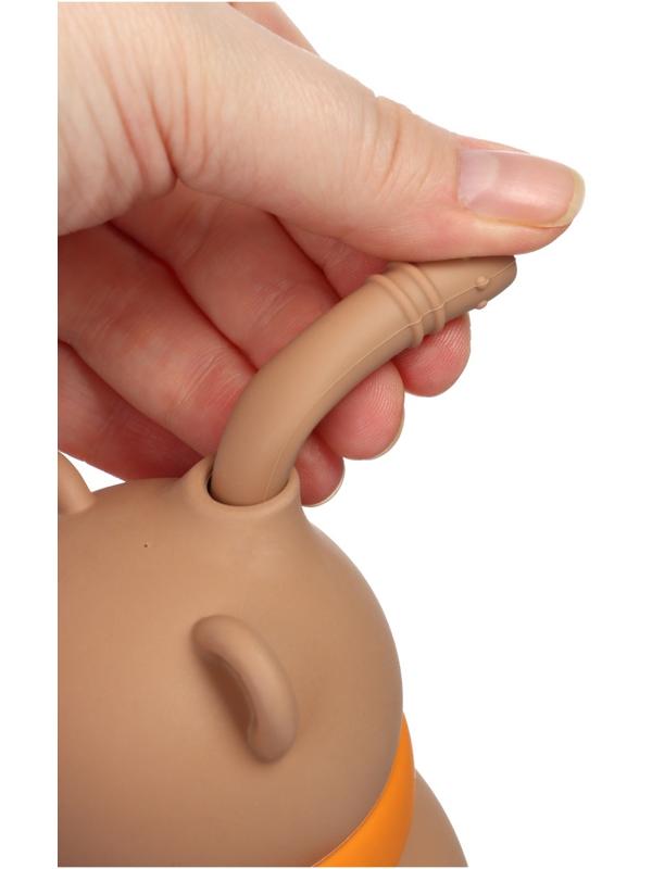 Поильник силиконовый с трубочкой, с ручками 6+ мес, 200мл, бежевый, Крошка Я