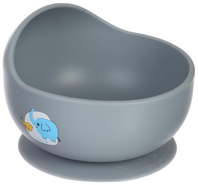 Крошка я, силиконовая миска, серия со слонеком, серый SL-07261