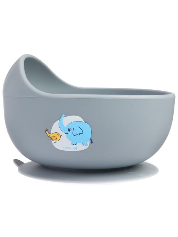Крошка я, силиконовая миска, серия со слонеком, серый SL-07261