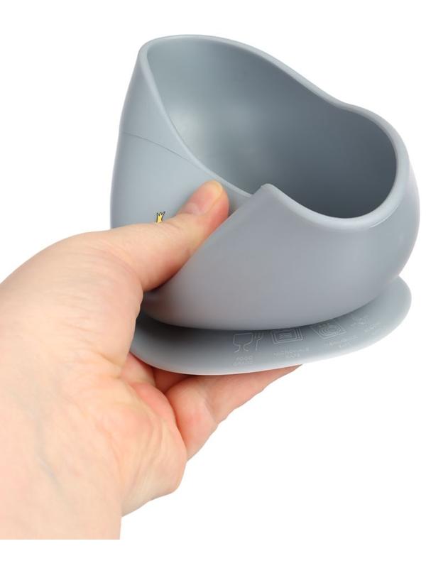 Крошка я, силиконовая миска, серия со слонеком, серый SL-07261