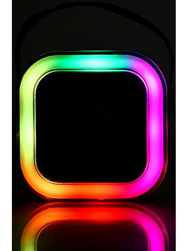 Караоке детское беспроводное, 2 микрофона, bluetooth, 5 режимов подсветки, звук, свет, бежевый