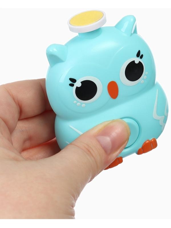 Маникюрный набор «Детский триммер для ногтей. Совушка», 3 сменнные насадки, от 0мес.