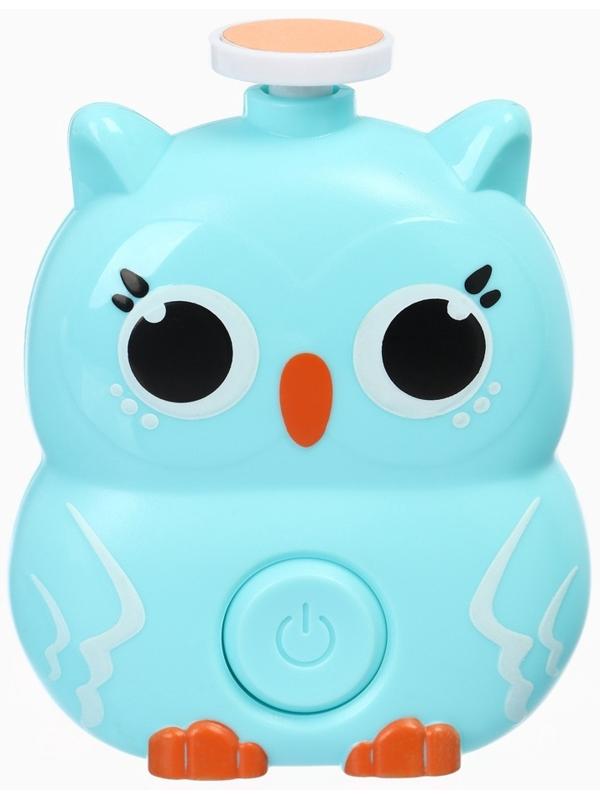 Маникюрный набор «Детский триммер для ногтей. Совушка», 3 сменнные насадки, от 0мес.