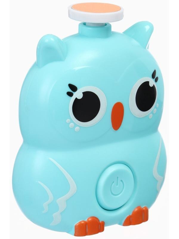 Маникюрный набор «Детский триммер для ногтей. Совушка», 3 сменнные насадки, от 0мес.