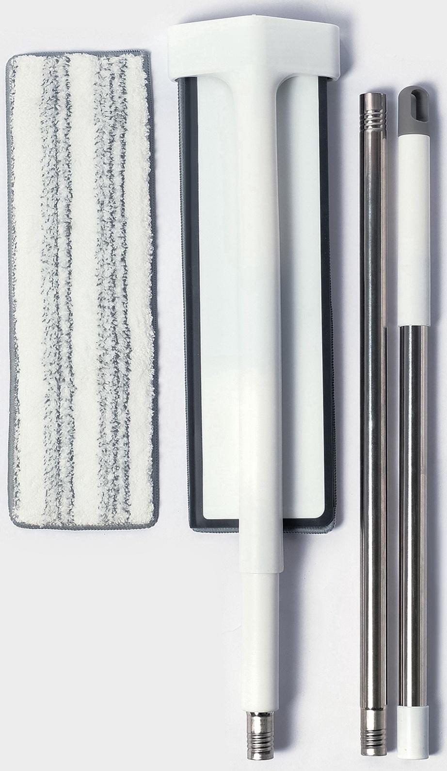 Швабра с отжимом, противоударная, со сгоном, стальная ручка, 2 профессиональные насадки, 36×11×130 см