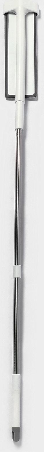 Швабра с отжимом, противоударная, со сгоном, стальная ручка, 2 профессиональные насадки, 36×11×130 см