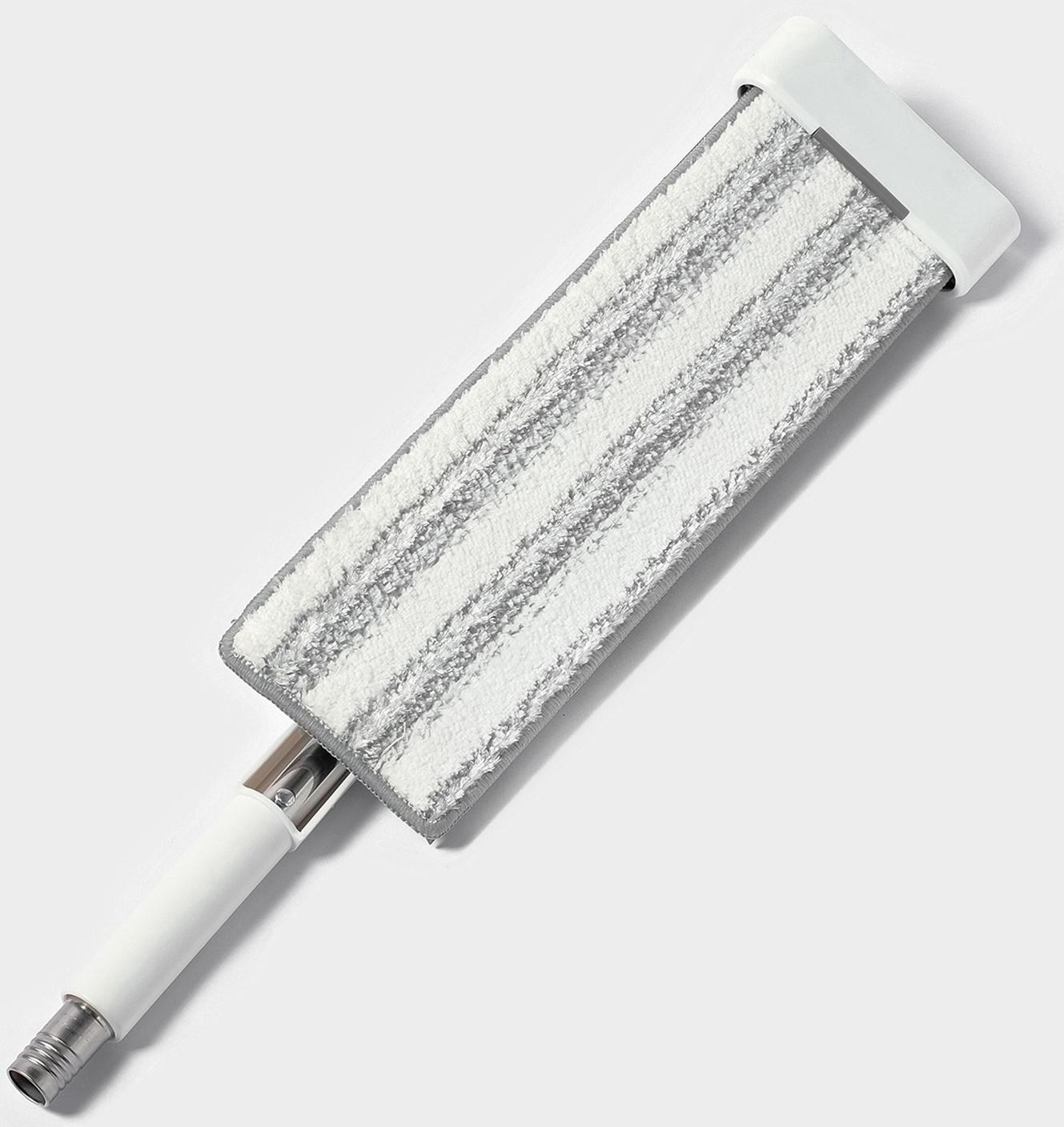 Швабра с отжимом, противоударная, со сгоном, стальная ручка, 2 профессиональные насадки, 36×11×130 см