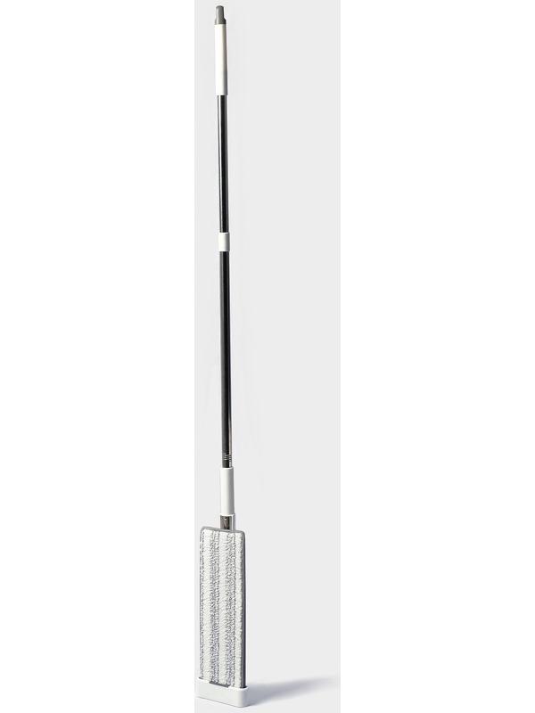 Швабра с отжимом, противоударная, со сгоном, стальная ручка, 2 профессиональные насадки, 36×11×130 см