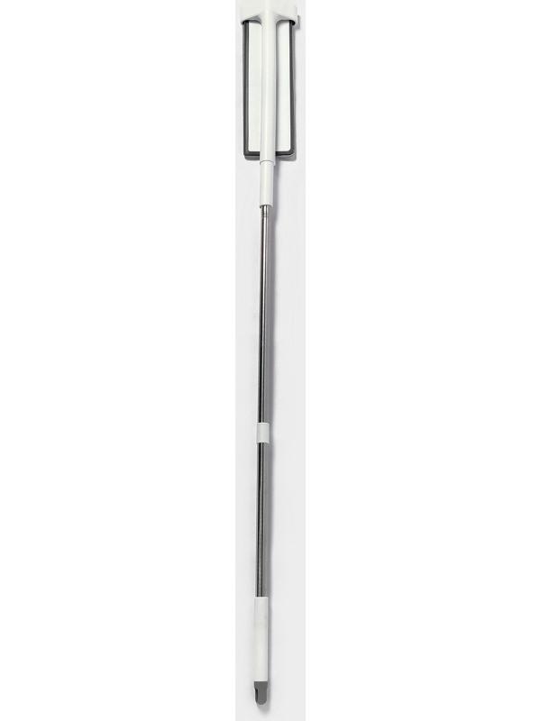 Швабра с отжимом, противоударная, со сгоном, стальная ручка, 2 профессиональные насадки, 36×11×130 см