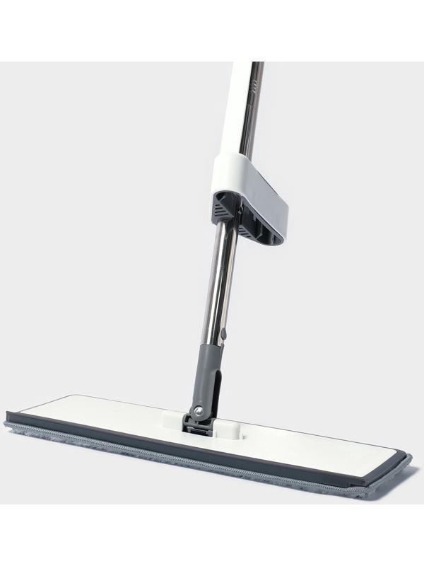 Швабра с отжимом, противоударная, со сгоном, стальная ручка, 2 профессиональные насадки, 36×11×130 см