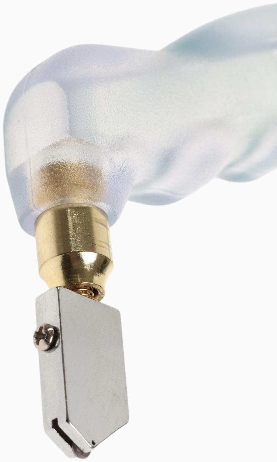 Стеклорез ТУНДРА, масляный, пластиковая прозрачная рукоятка