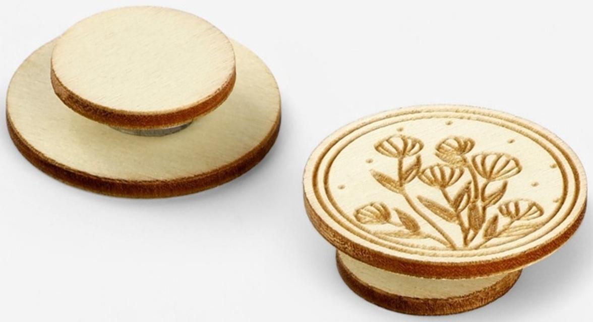 Игольница «Цветы», с магнитом, круглая, d=3 см, набор 2 шт., деревянная