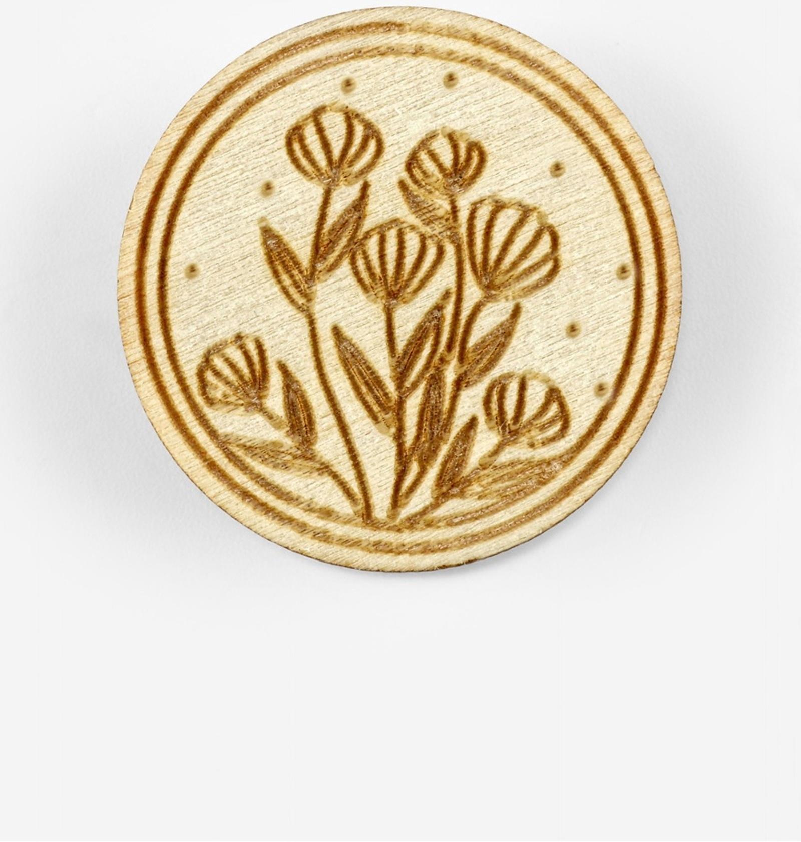 Игольница «Цветы», с магнитом, круглая, d=3 см, набор 2 шт., деревянная