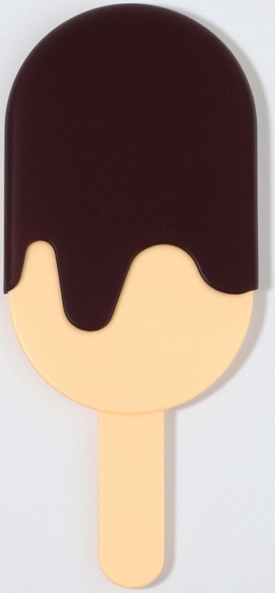 Зеркало с ручкой «Мороженое», зеркальная поверхность 6.7×12 см, бежевое