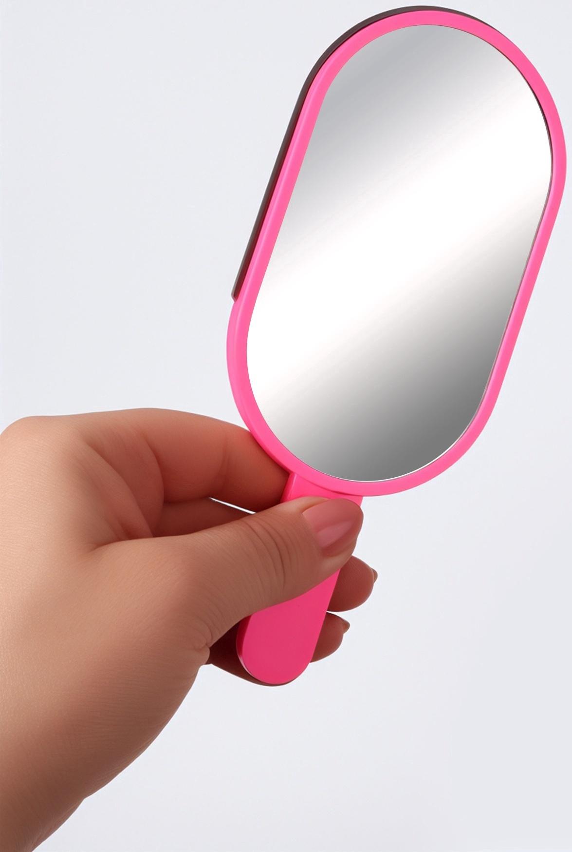 Зеркало с ручкой «Мороженое», зеркальная поверхность 6.7×12 см, розовое