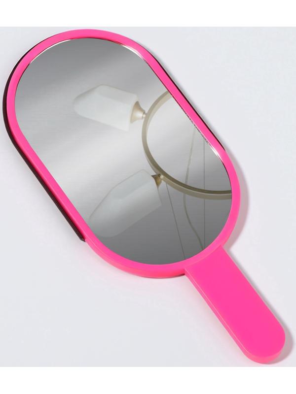 Зеркало с ручкой «Мороженое», зеркальная поверхность 6.7×12 см, розовое