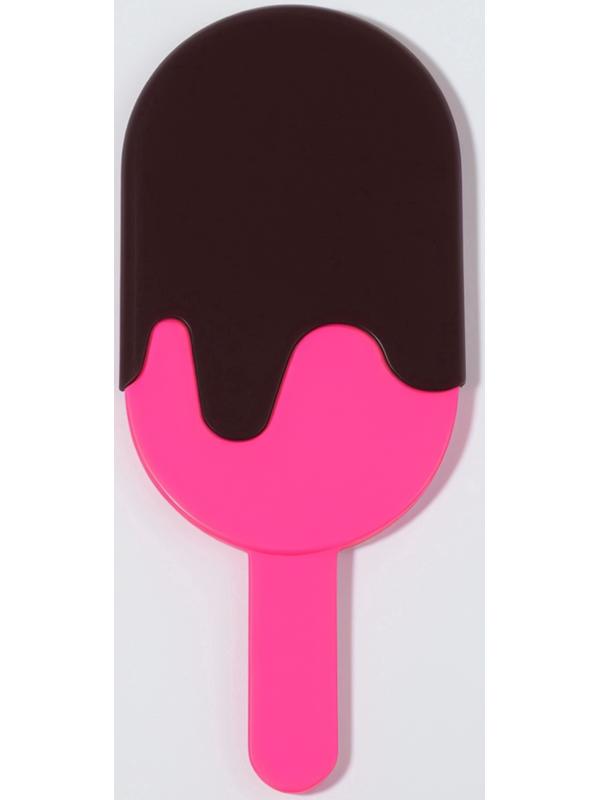 Зеркало с ручкой «Мороженое», зеркальная поверхность 6.7×12 см, розовое