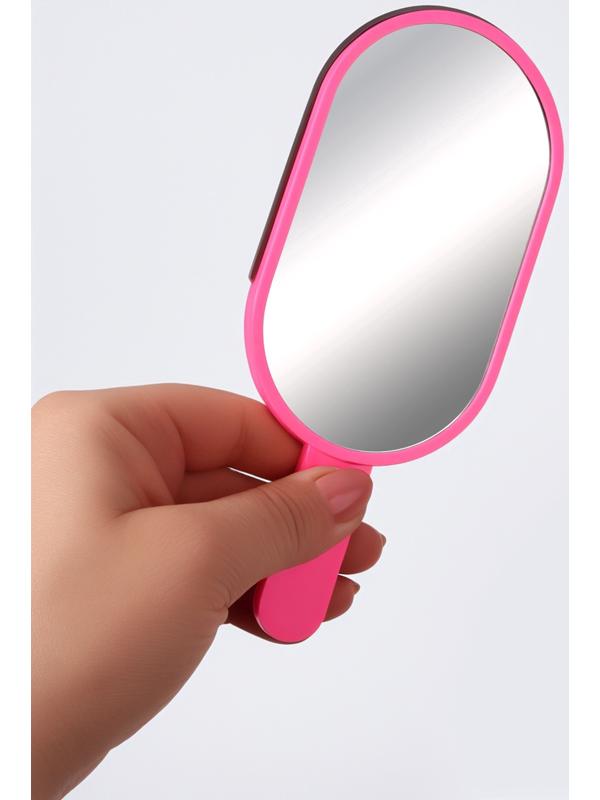 Зеркало с ручкой «Мороженое», зеркальная поверхность 6.7×12 см, розовое