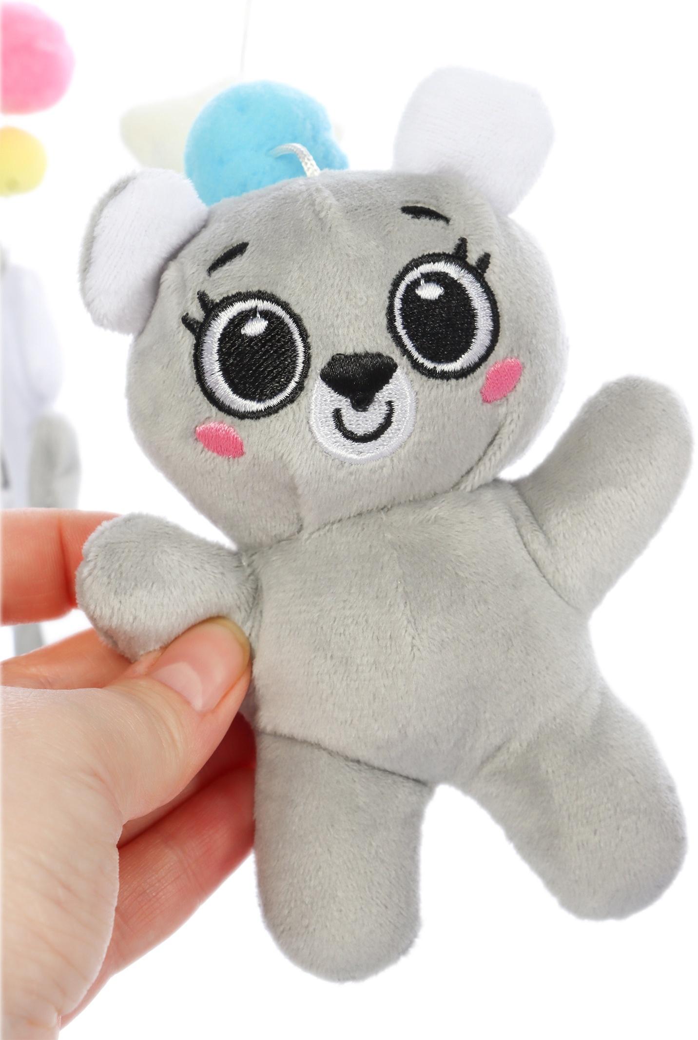 Мобиль музыкальный на кроватку «Забавный мишка», звук, серый