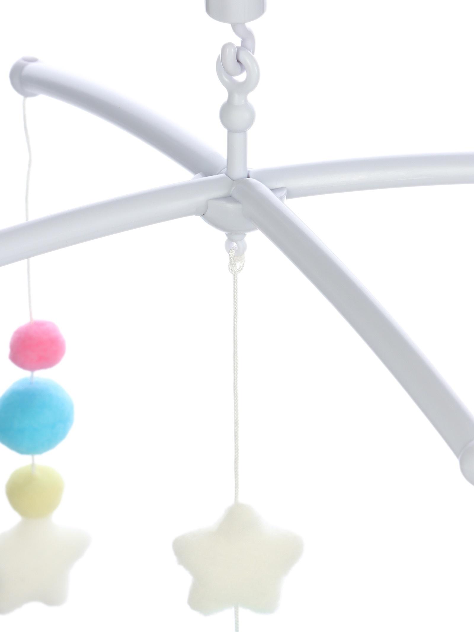 Мобиль музыкальный на кроватку «Забавный мишка», звук, серый