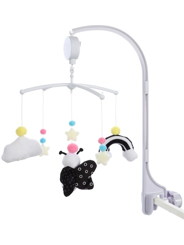 Мобиль музыкальный на кроватку «Весёлая пчёлка», звук, чёрный