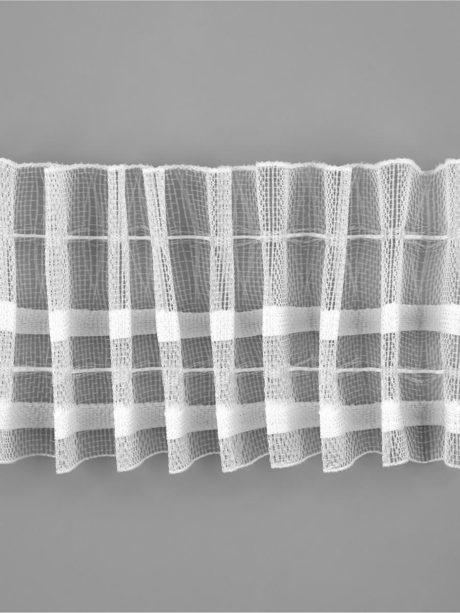 Шторная лента, фиксированная сборка, органза, 60 мм, 50±1 м, 2 шнура, белая