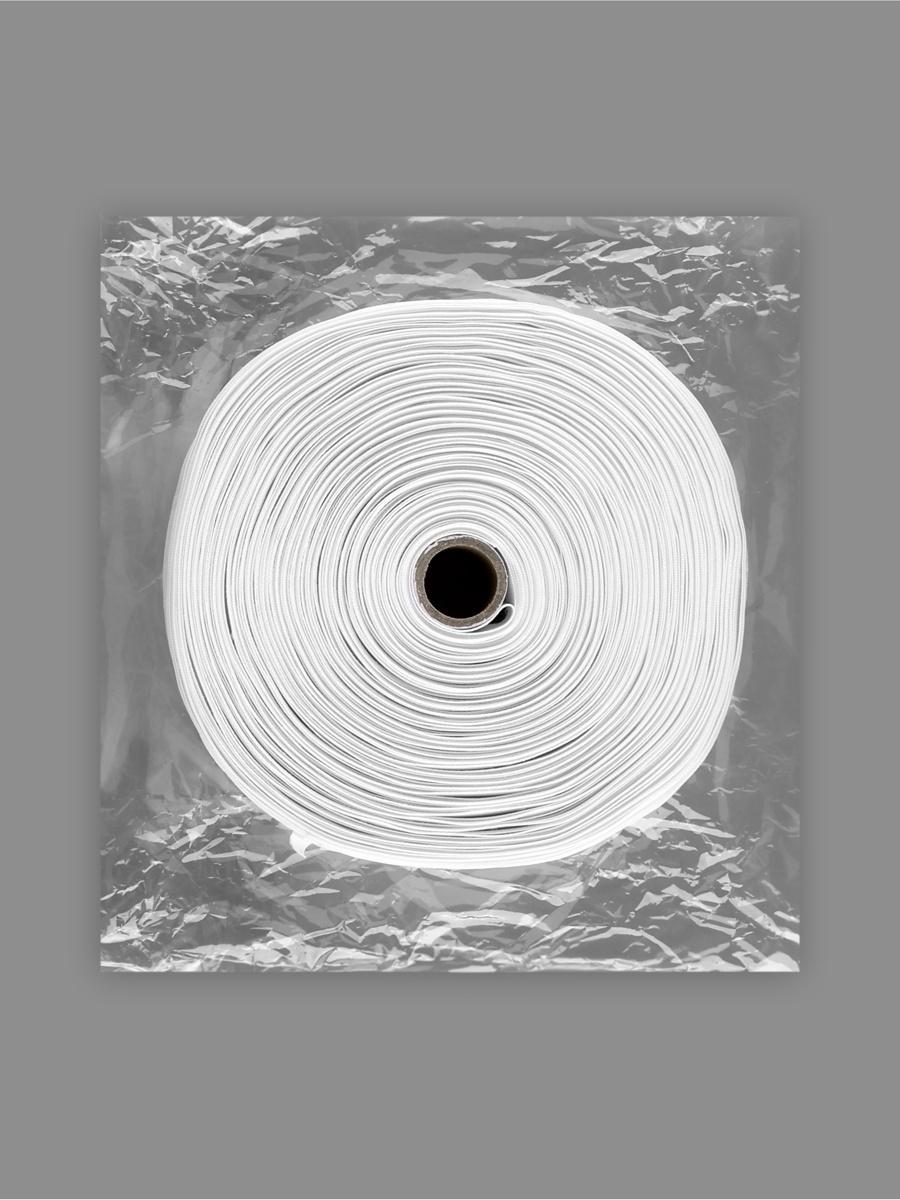 Шторная лента, фиксированная сборка, матовая, 60 мм, 50±1 м, 2 шнура, белая