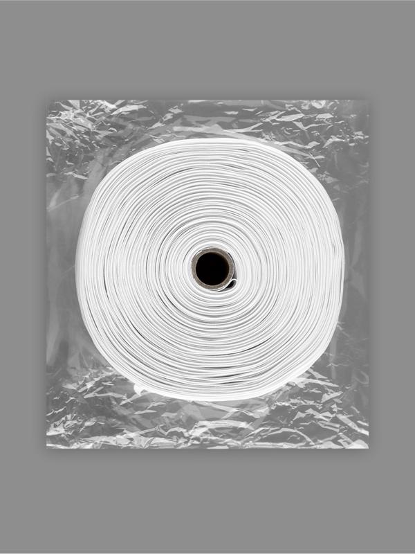 Шторная лента, фиксированная сборка, матовая, 60 мм, 50±1 м, 2 шнура, белая