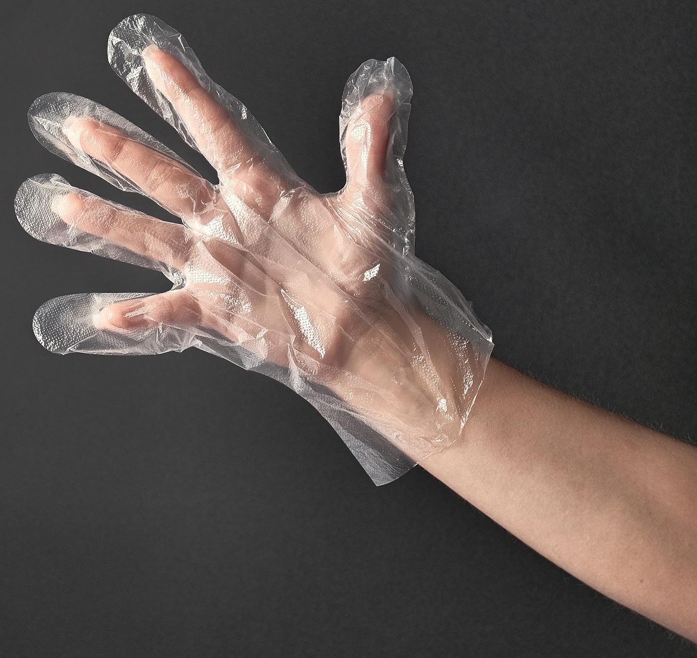 Перчатки одноразовые полиэтиленовые, PE, 0.4 г, размер перчатки 28×13.5 см, 100 шт./уп (50 пар)