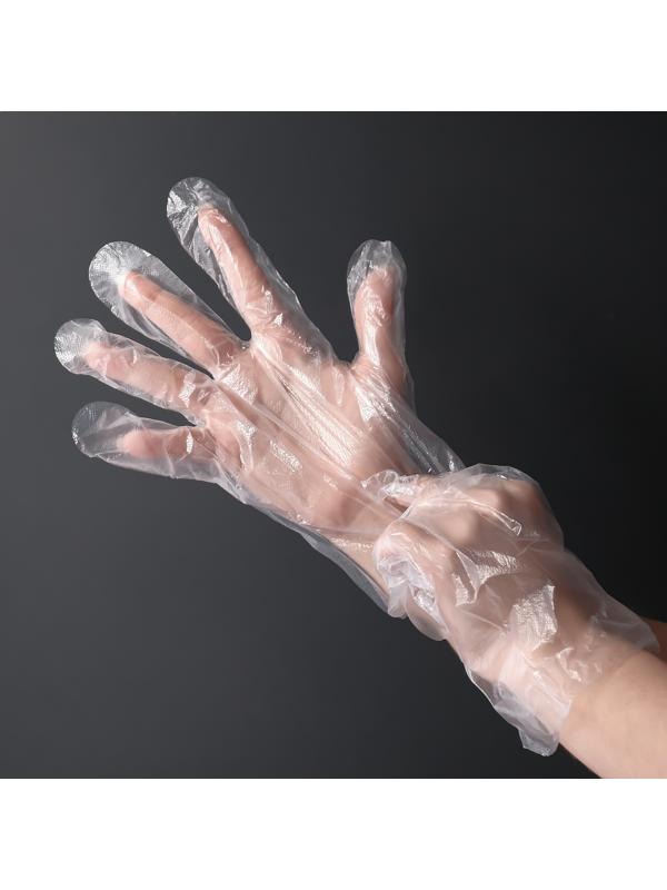 Перчатки одноразовые полиэтиленовые, PE, 0.4 г, размер перчатки 28×13.5 см, 100 шт./уп (50 пар)