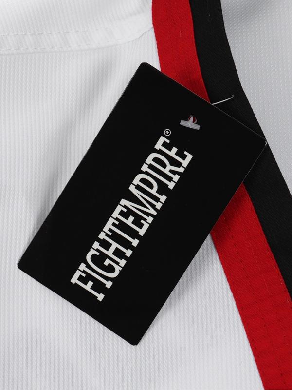 Добок (кимоно) для Тхэквондо, белый, черно-красный ворот, детский, размер 120