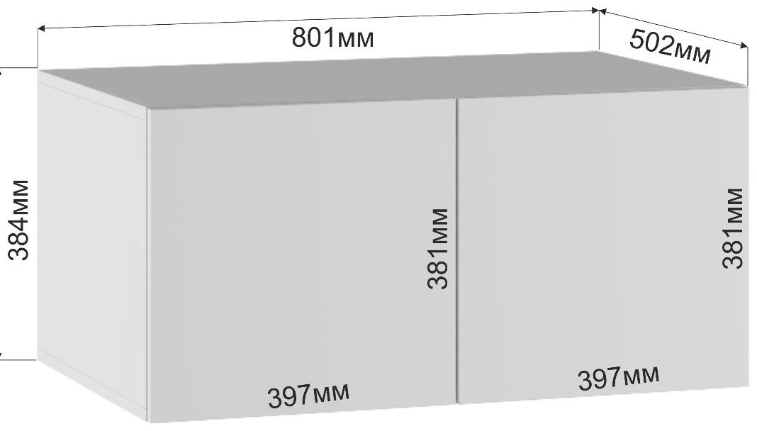 Шкаф-антресоль для двухстворчатого шкафа «Бруно», 800×505×384 мм, цвет белый