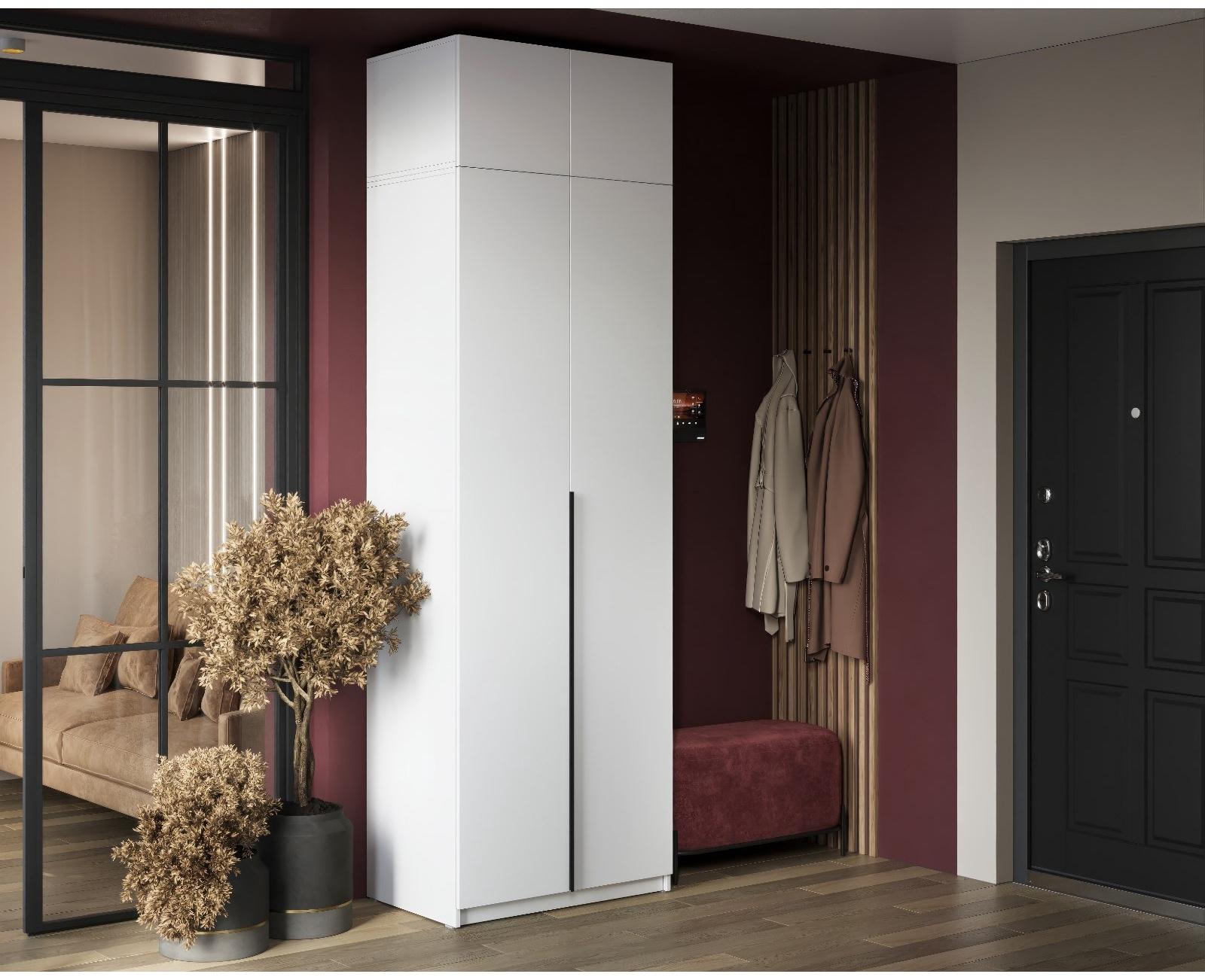 Шкаф-антресоль для двухстворчатого шкафа «Бруно», 800×505×384 мм, цвет белый