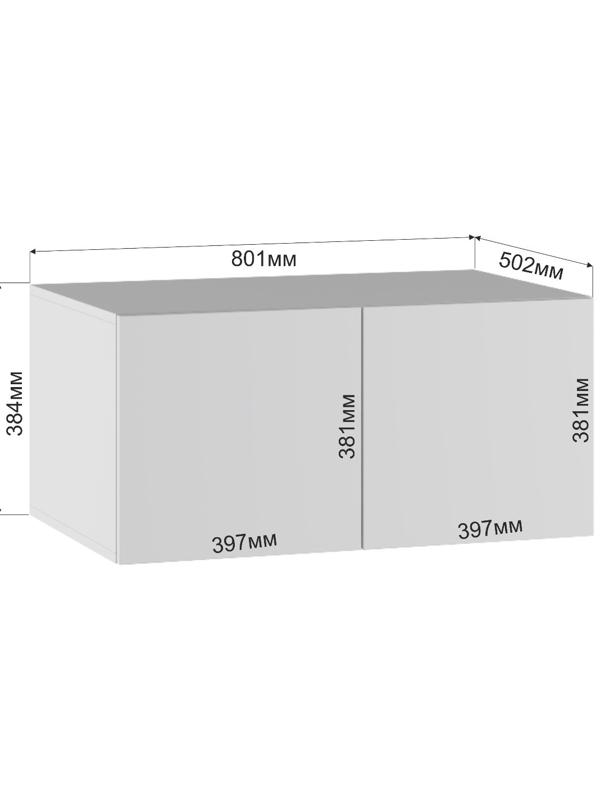 Шкаф-антресоль для двухстворчатого шкафа «Бруно», 800×505×384 мм, цвет белый
