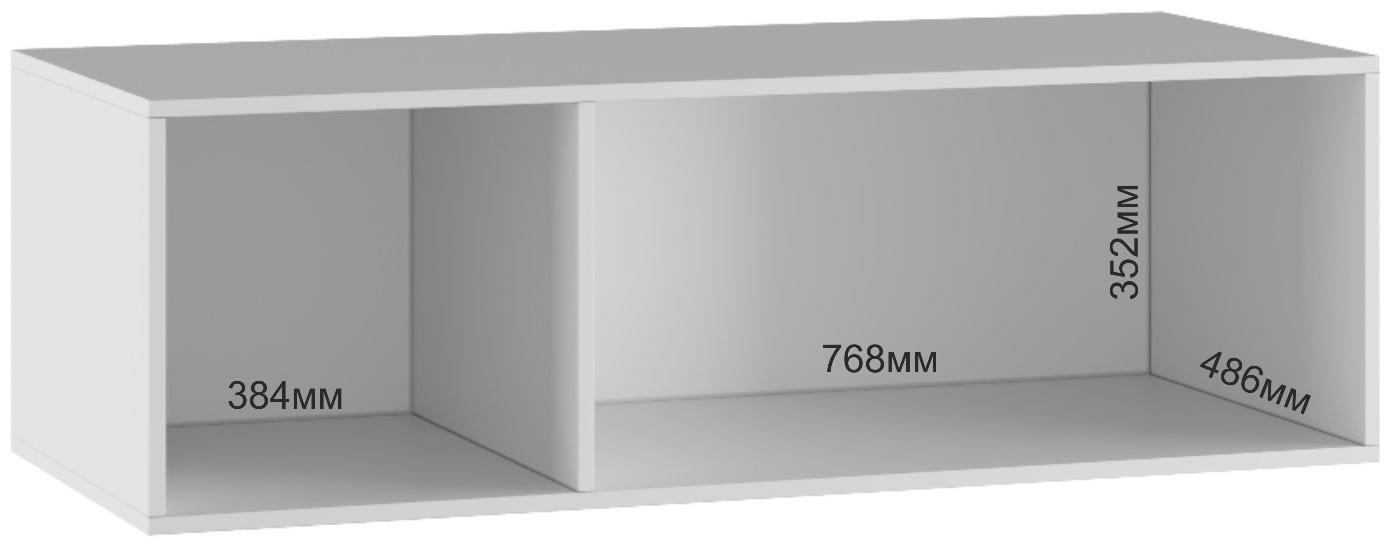 Шкаф-антресоль для трёхстворчатого шкафа «Бруно», 1200×505×384 мм, белый