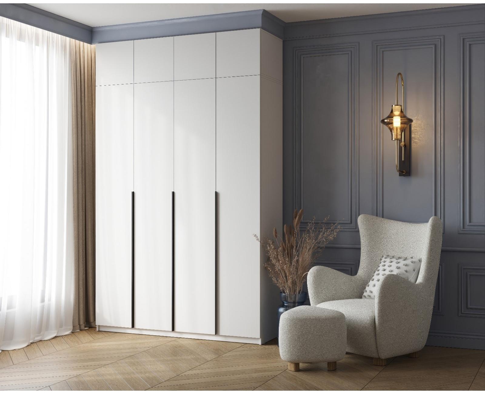 Шкаф-антресоль для четырёхстворчатого шкафа «Бруно», 1600×505×384 мм, белый