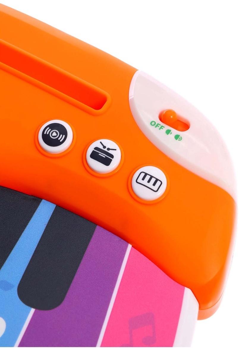 Музыкальное пианино детское, сенсорное, звуковые и световые эффекты, карточки для обучения