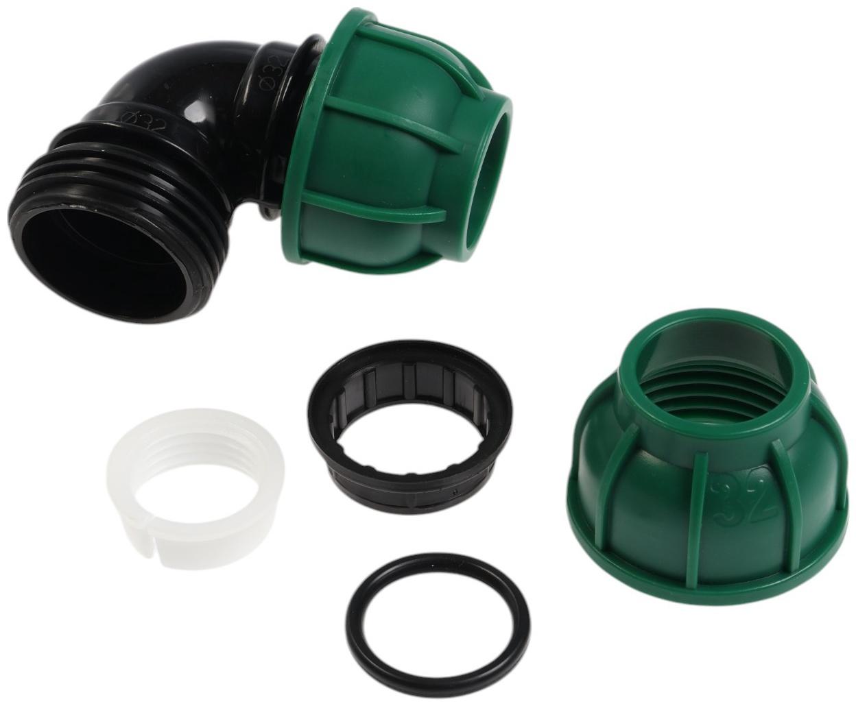 Отвод ПНД ZEIN, 32 мм, цанга