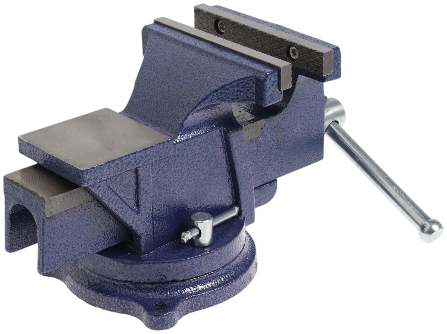 Тиски слесарные поворотные ТУНДРА, с наковальней, высокопрочный чугун ВЧ-40, 125 мм