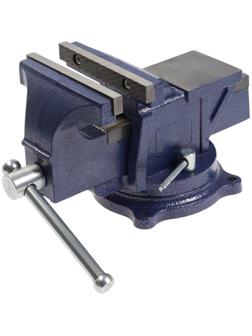 Тиски слесарные поворотные ТУНДРА, с наковальней, высокопрочный чугун ВЧ-40, 125 мм