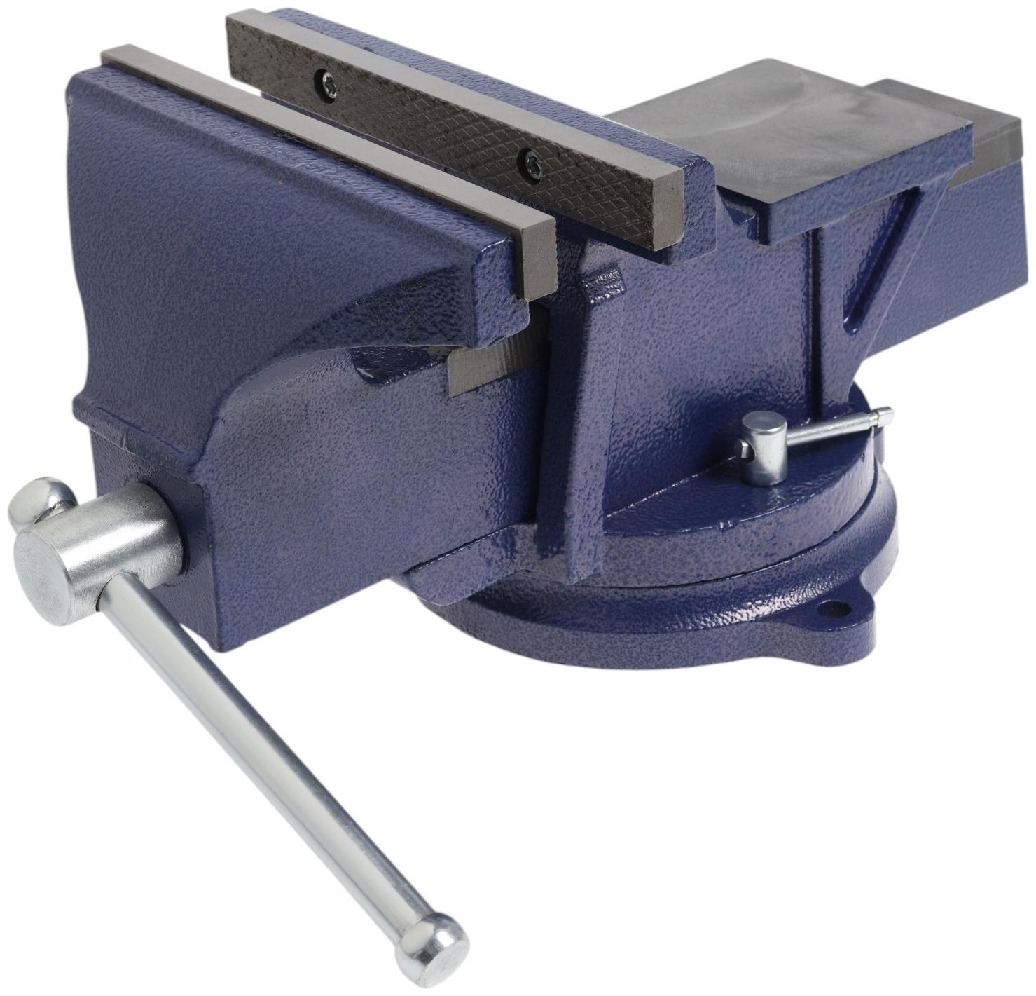 Тиски слесарные поворотные ТУНДРА, с наковальней, высокопрочный чугун ВЧ-40, 200 мм