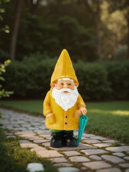 Садовая фигура из полистоуна «Гном в дождевике», 19×7×10 см