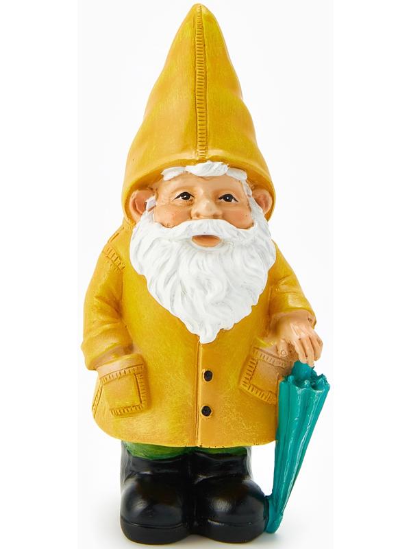 Садовая фигура из полистоуна «Гном в дождевике», 19×7×10 см