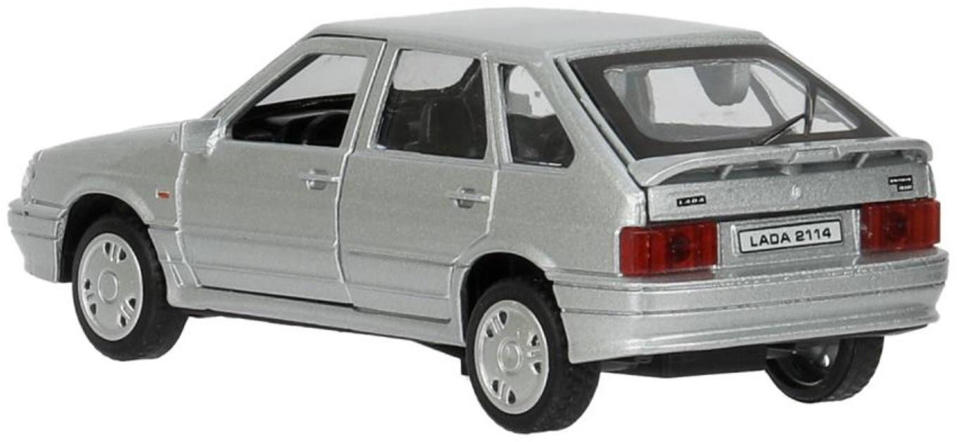 Машина металлическая LADA-2114, ретро - модель «Самара», открываются двери, багажник, инерция, 12 см, серебристый