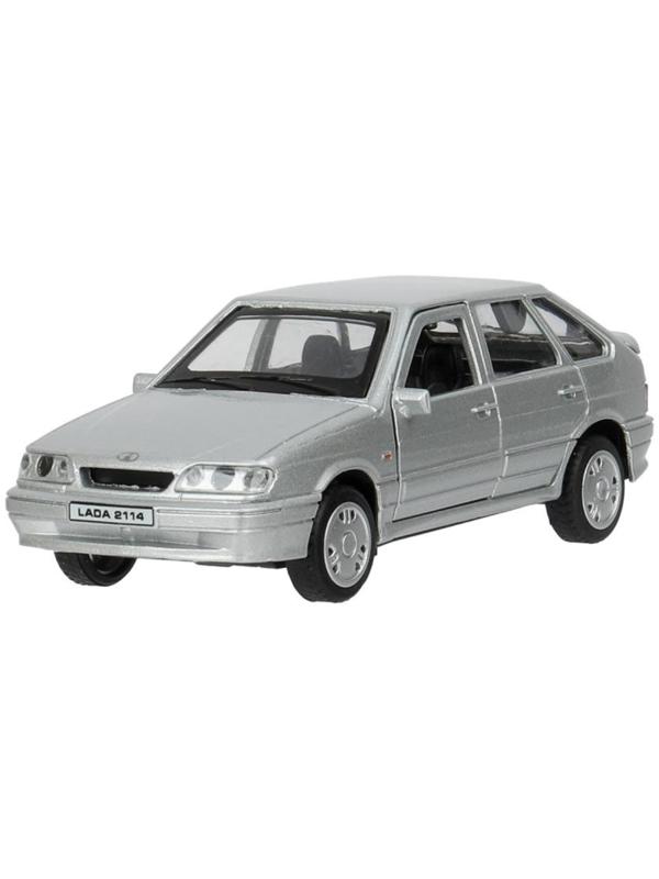 Машина металлическая LADA-2114, ретро - модель «Самара», открываются двери, багажник, инерция, 12 см, серебристый