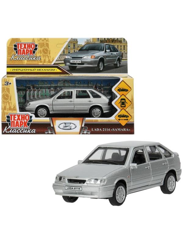 Машина металлическая LADA-2114, ретро - модель «Самара», открываются двери, багажник, инерция, 12 см, серебристый