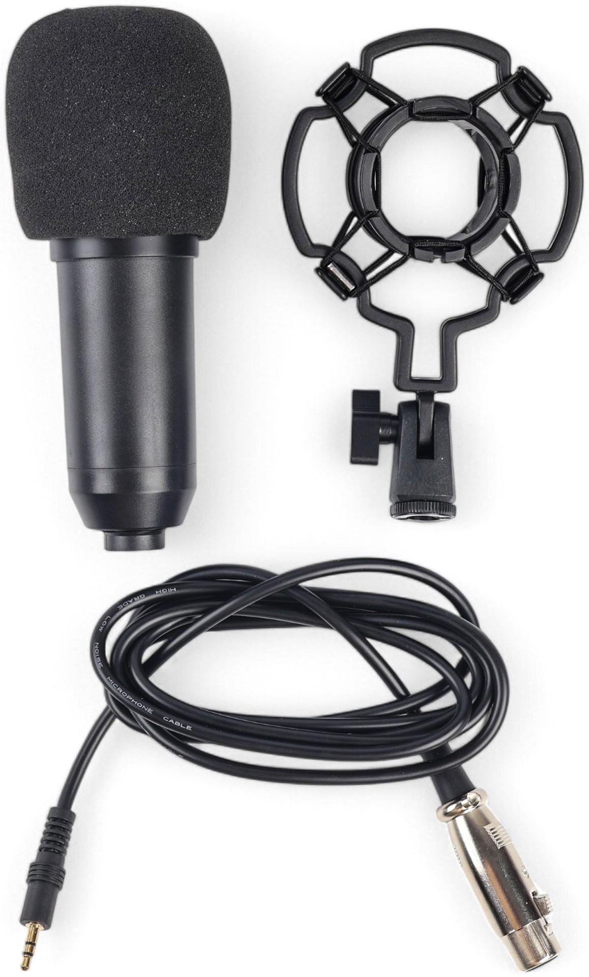 Микрофон конденсаторный Music Life черный: кабель, ветрозащита, стойка