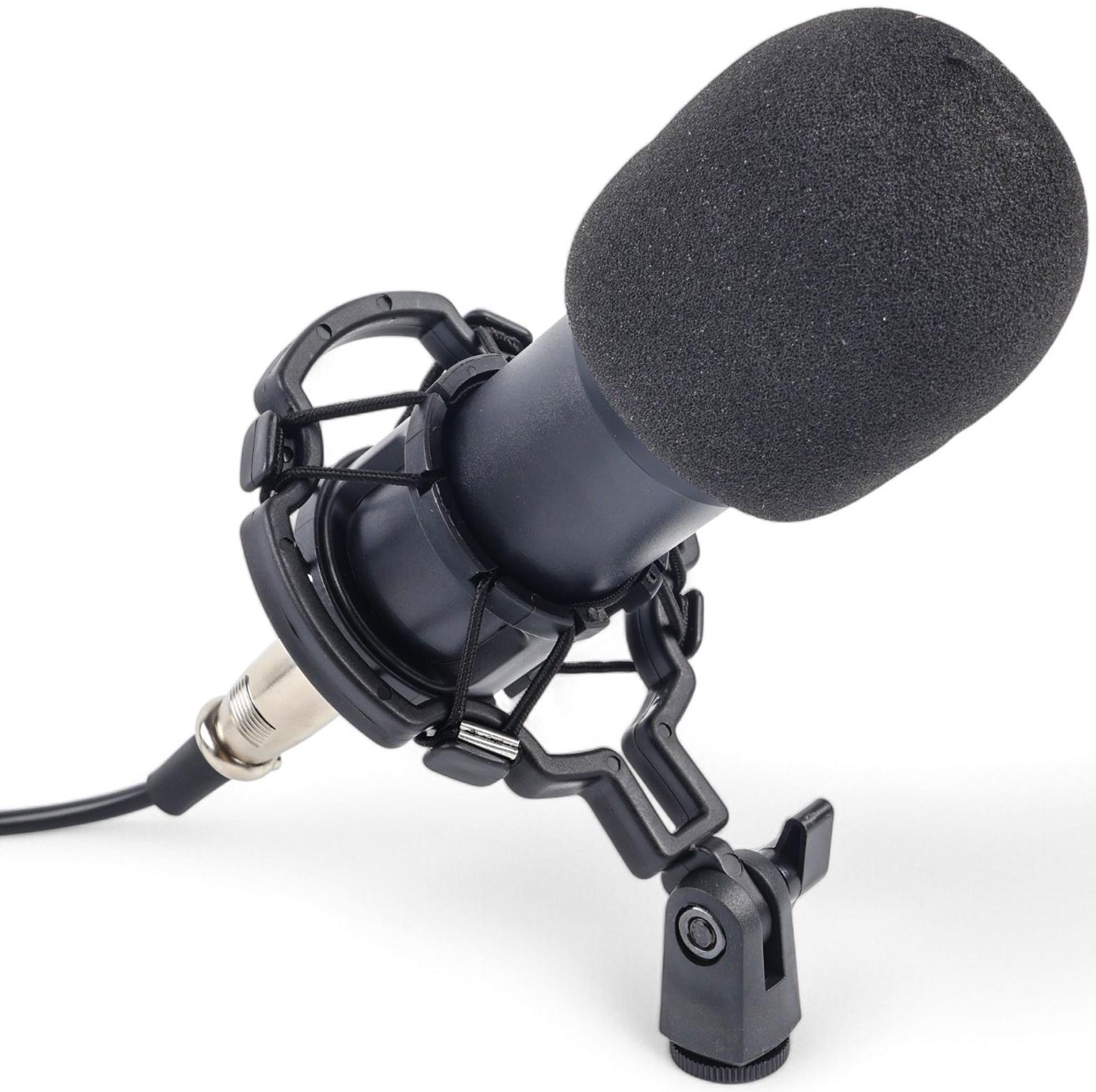 Микрофон конденсаторный Music Life черный: кабель, ветрозащита, стойка